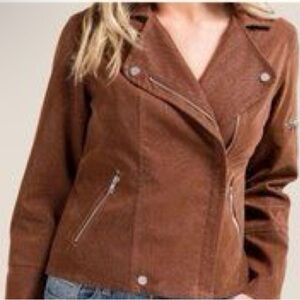 Faux Suede Brown Jacket NWT